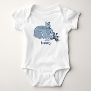 Body Para Bebê Natureza do Coelho Coelho Azul-Cria Personalizada