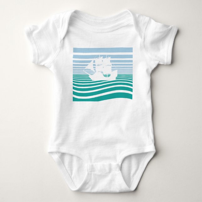 Body Para Bebê Navio à vela (Frente)