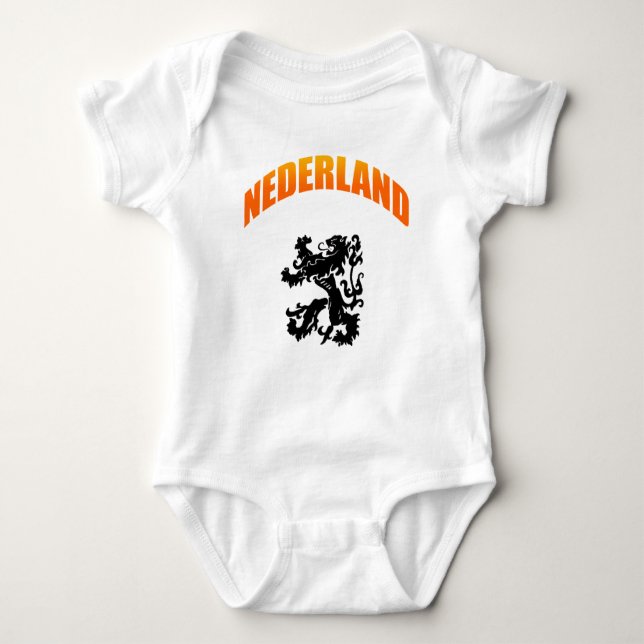 Body Para Bebê Nederland leeuw Voetbal wk (Frente)