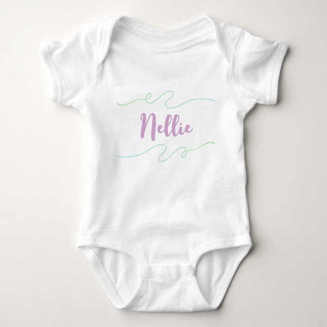Body Para Bebê Nellie Name Custom Kids Girls Nome de Vestuário Re (Frente)