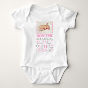 Body Para Bebê Neném Menininha Rosa Cinza Pink História Nasciment