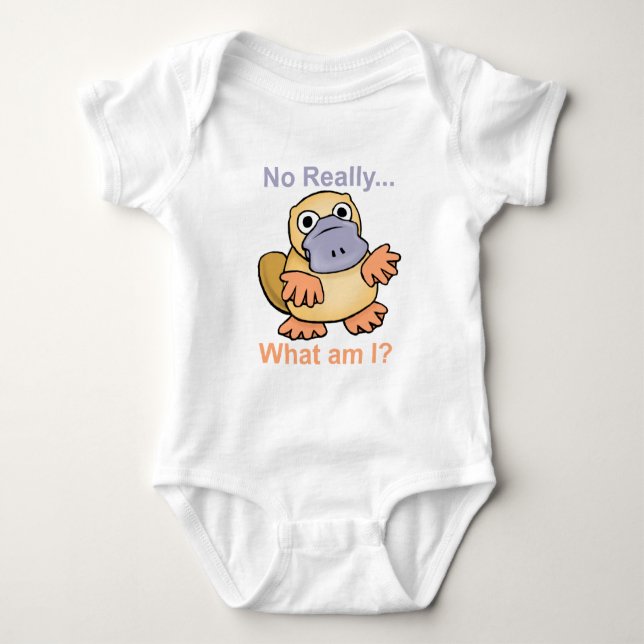 Body Para Bebê Nenhum realmente… Que são mim? Platypus (Frente)