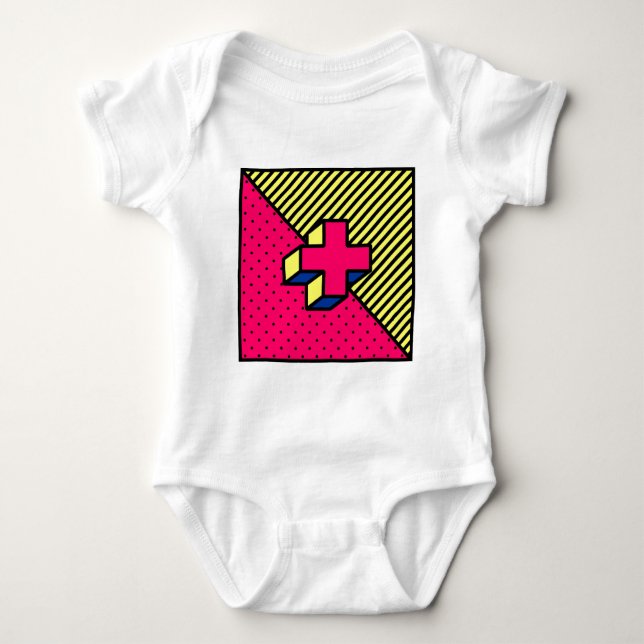 Body Para Bebê Neo Memphis Cross /Plus - Sinal Motif (Frente)