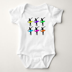 Body Para Bebê Neon Ballerina Dancer Balé do professor de dança