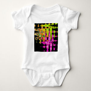 Body Para Bebê Neon Glitch Abstrato Art Impressão