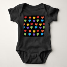 Neon Hearts Baby Bodyfit (Black Multi)