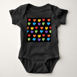Body Para Bebê Neon Hearts Baby Bodyfit (Black Multi)