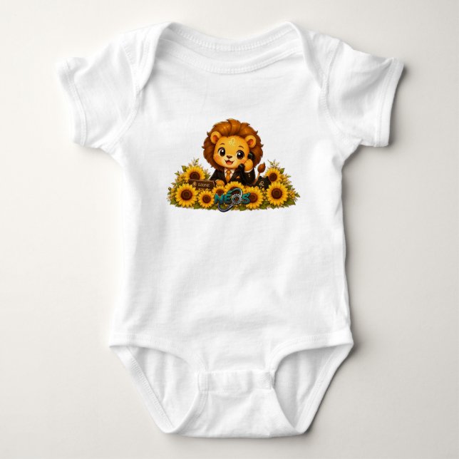 Body Para Bebê Neos Kawaii Zodíaco Leão (Frente)