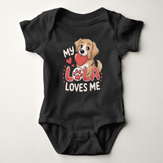 Body Para Bebê Neta "Minha Lola Me Ama" Cachorro Fofo Avô