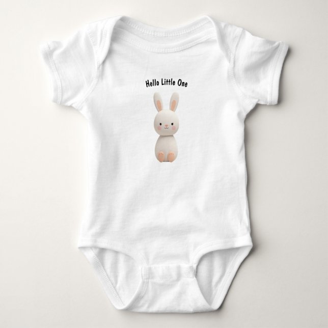 Body Para Bebê Neutral Bunny Baby Bodysuit – Newborn Gift (Frente)