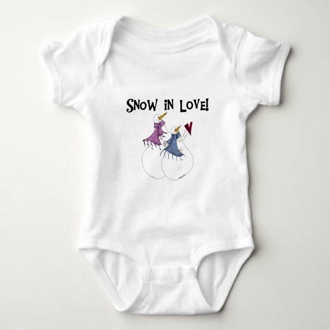 Body Para Bebê Neve apaixonada t-shirts e presentes de boneco de  (Frente)