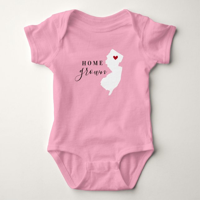 Body Para Bebê New Jersey Home Grown State Tee (Frente)