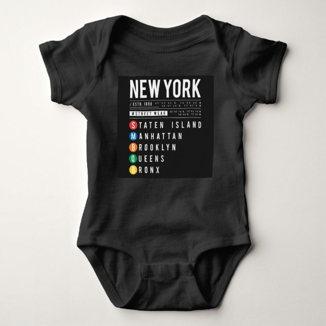 Body Para Bebê New York 5 Boroughs (Frente)