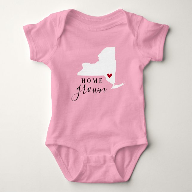 Body Para Bebê New York Home Grown State Tee (Frente)