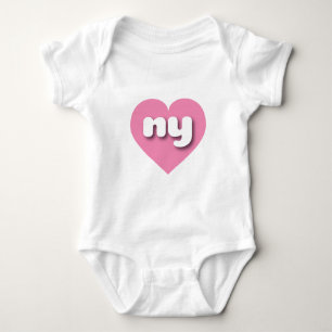Body Para Bebê New York Solid Pink Heart - Amor