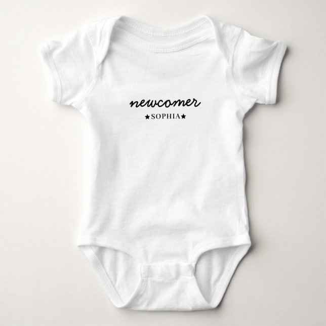Body Para Bebê Newborn Newbie Cute First Days Baby Quote (Frente)