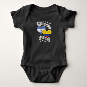 Body Para Bebê Nicarágua Coração Colombiana Flags Nicarágua Colom
