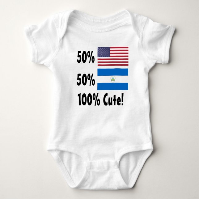 Body Para Bebê Nicaraguan 100% do americano 50% de 50% bonito (Frente)
