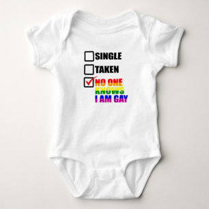 Body Para Bebê Ninguém sabe que eu sou Gay LGBT Pride Month Mês