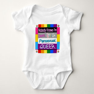 Body Para Bebê Ninguém sabe que sou Demi Sapio Pansexual QUEER
