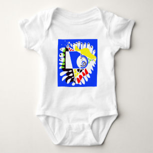 Body Para Bebê Ninho de Pássaro - Branco Azul Real