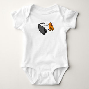 Body Para Bebê No Meu Computador Meme Divertido do Gato Laranja