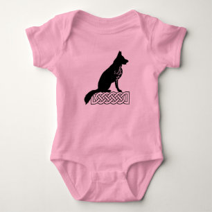 Body Para Bebê Nó Negra do Marinheiro do german shepherd Loki