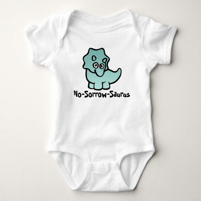 Body Para Bebê No-Sorrow-Saurus Dino Cuteness (Frente)