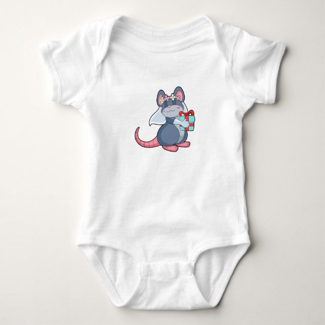 Body Para Bebê Noa como Noiva com Véu & Presente.PNG (Frente)