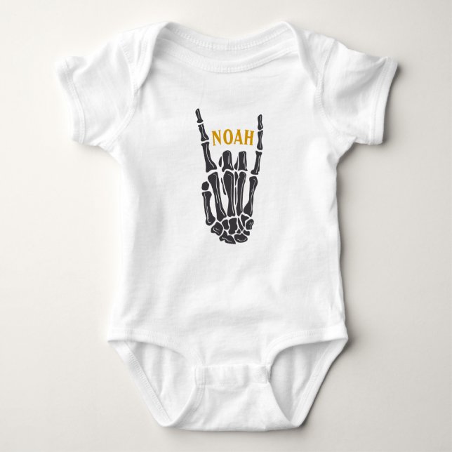Body Para Bebê Noah Name Custom Toddler Rock n Roll Metal Punk (Frente)