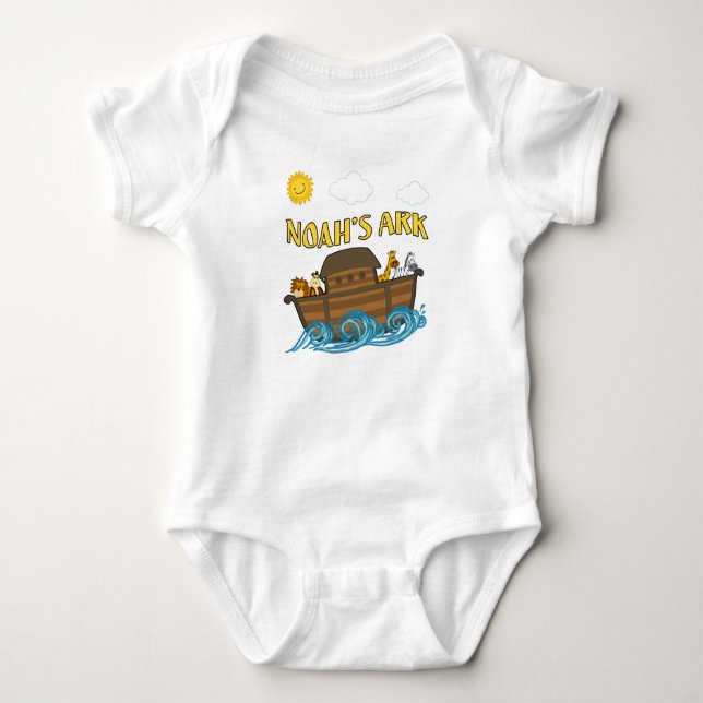 Body Para Bebê Noah's Ark Cute Boat Newborn Pj's (Frente)