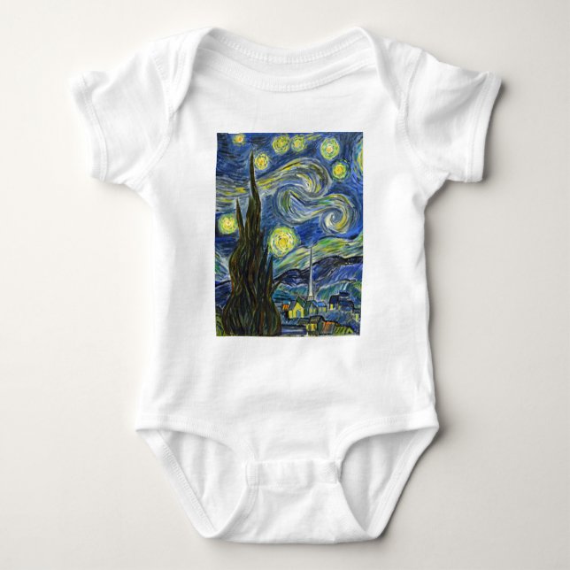 Body Para Bebê Noite Estrelada, Van Gogh (Frente)