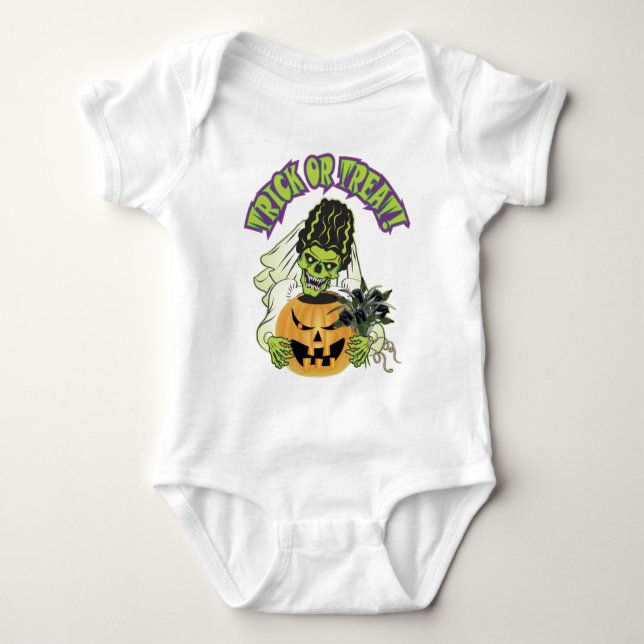 Body Para Bebê Noiva de Frankenstein Skull (Frente)
