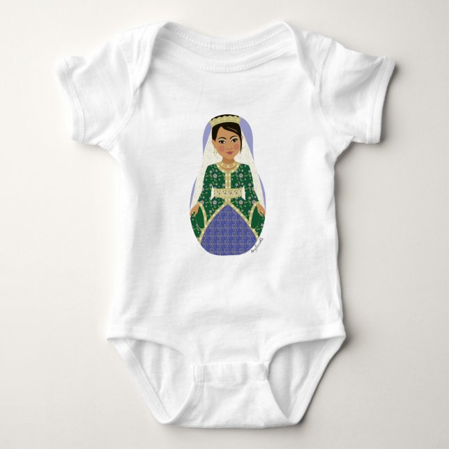 Body Para Bebê Noiva marroquina Matryoshka Baby Bodydress (Frente)