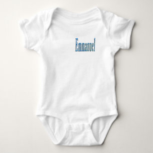 Body Para Bebê Nome Azul Emmanuel,