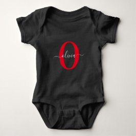 Body Para Bebê Nome com Letra Maiúscula Personalizada Preto Branc