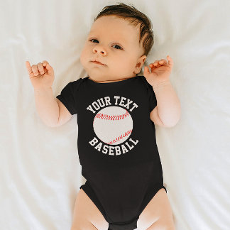 Body Para Bebê Nome da Equipe Bebê do Baseball, Nome do Jogador e