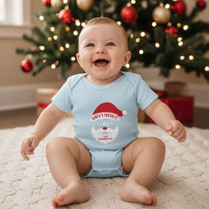 Body Para Bebê Nome da Família Favorita de Papais noeis Engraçado