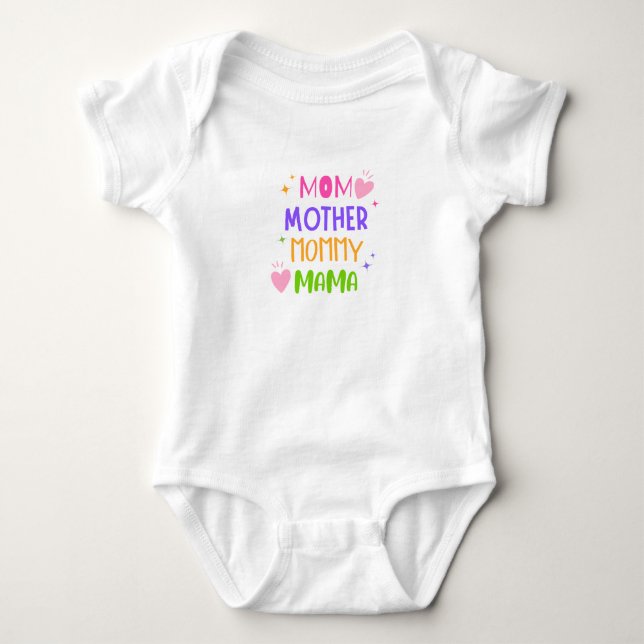 BODY PARA BEBÊ NOME DA MÃE T-SHIRT (Frente)