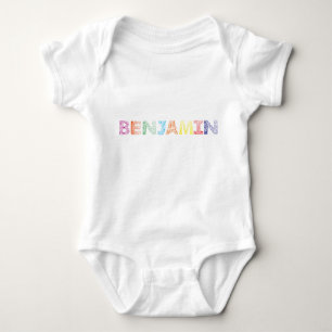 Body Para Bebê Nome de letra de Benjamin