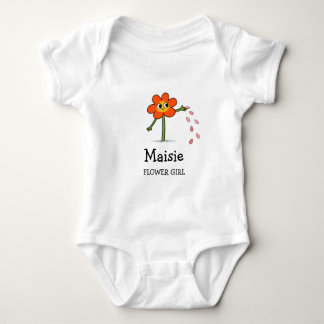 Body Para Bebê Nome de Menina de Flores Personalizado Excêntrico 