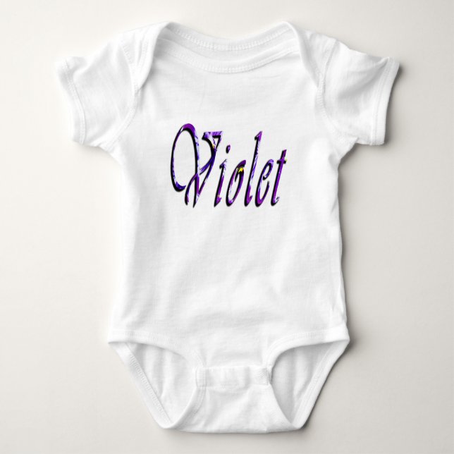 Body Para Bebê Nome de menina Violeta,  (Frente)