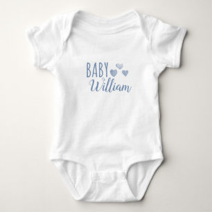 Body Para Bebê Nome de menino de bebê personalizado Corações