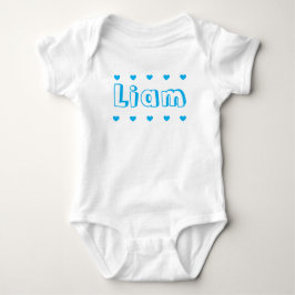 Body Para Bebê Nome de Menino Personalizado Coração Azul Azure