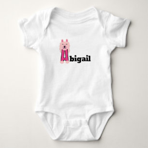 Body Para Bebê Nome de Raparigas Início personalizado com A