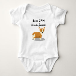 Body Para Bebê Nome do bebê Corgi