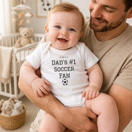 Body Para Bebê Nome do Bebê Fã de Futebol do Papai Personalizado