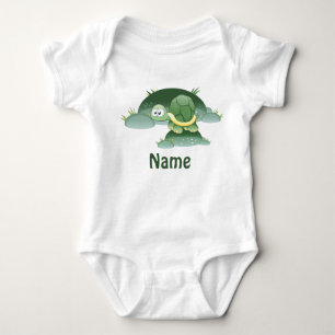 Body Para Bebê Nome do Bebê Turtle Criança Personalizada