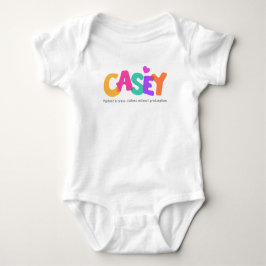 Body Para Bebê Nome do casey significa roupa de letras de bolhas