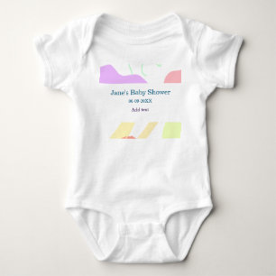 Body Para Bebê Nome do chá de fraldas em forma de abstrato neutro
